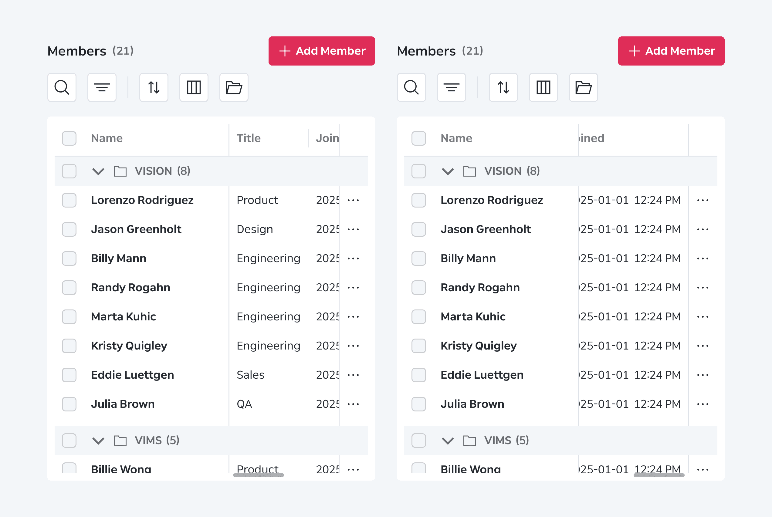 Data Grid Behaviors Base Interactions 내용 스크롤