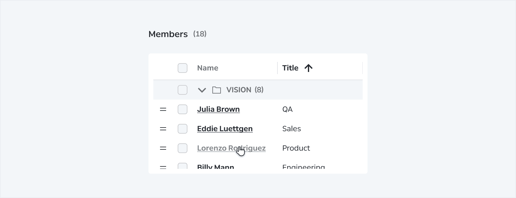 Data Grid Behaviors Base Interactions 항목 상세 페이지 진입
