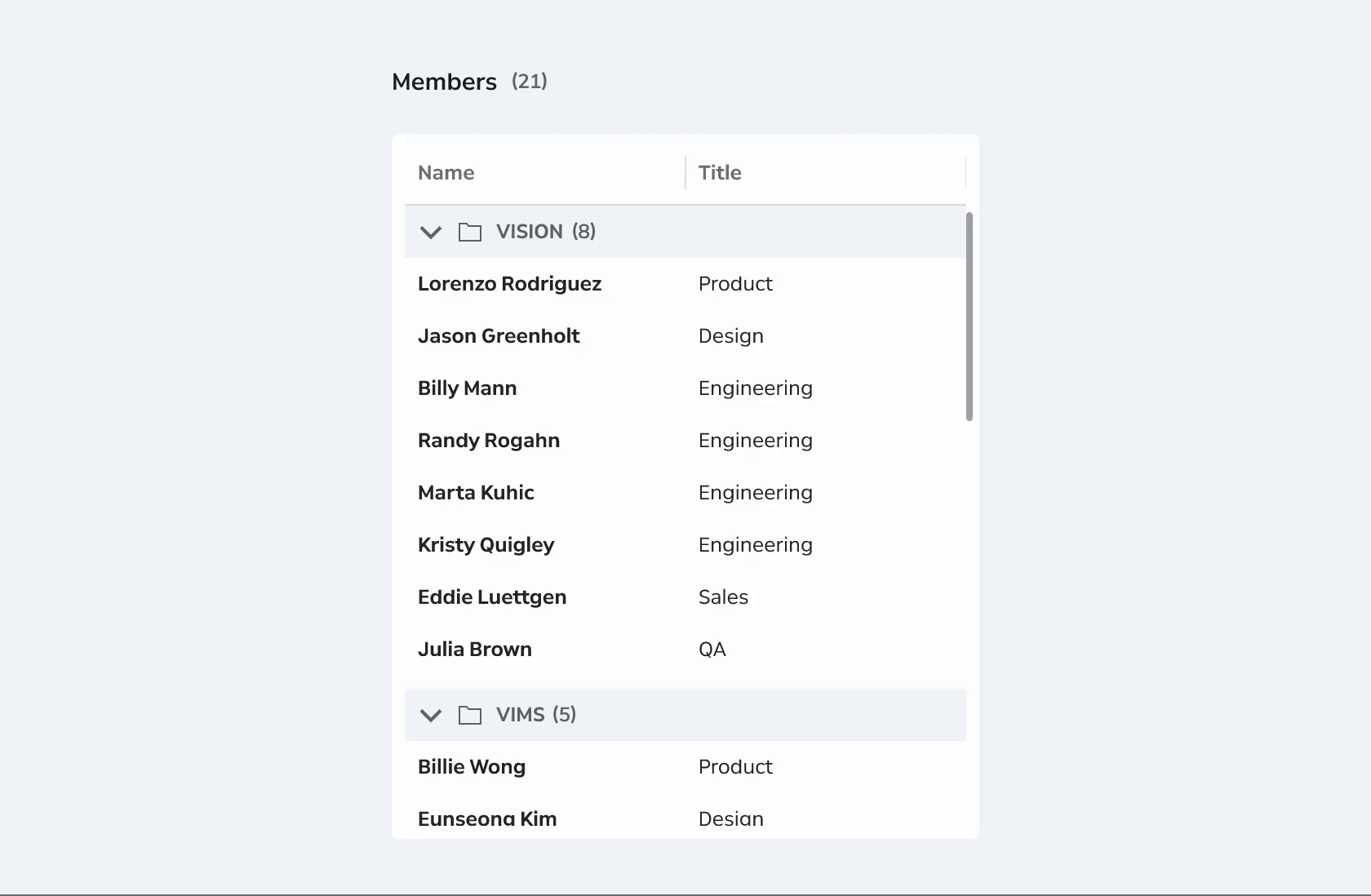Data Grid Behaviors Base Interactions 내용 스크롤