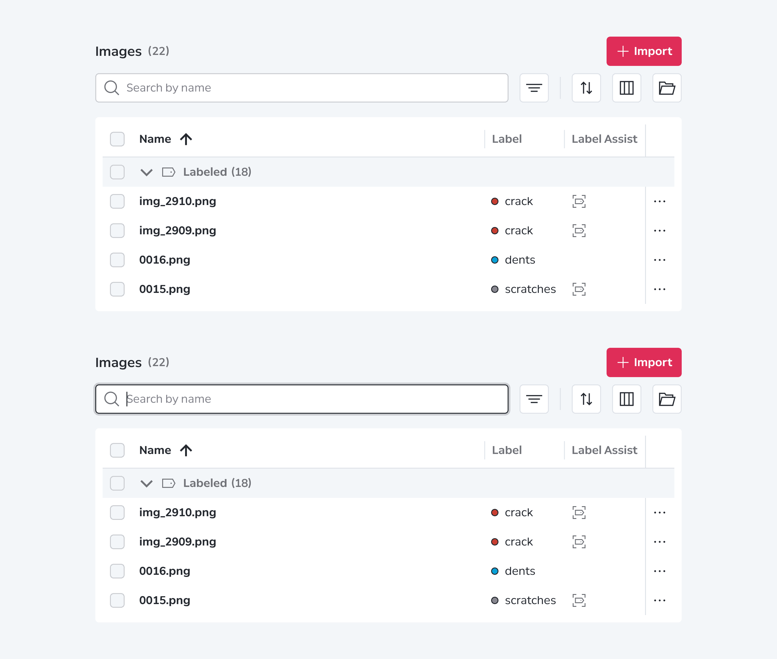 Data Grid Behaviors Base Interactions 검색(Search)