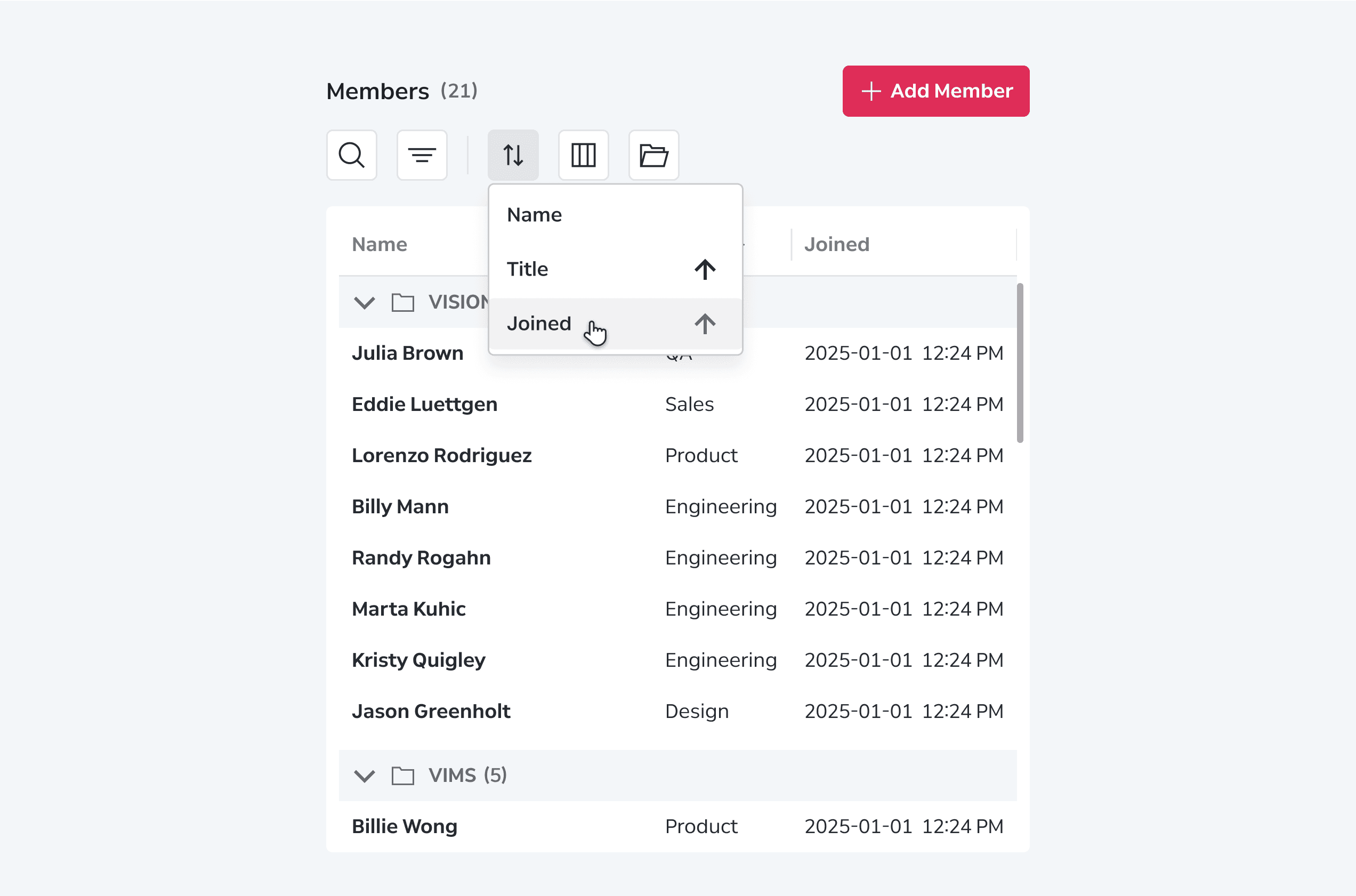 Data Grid Behaviors Data Interactions Sorting