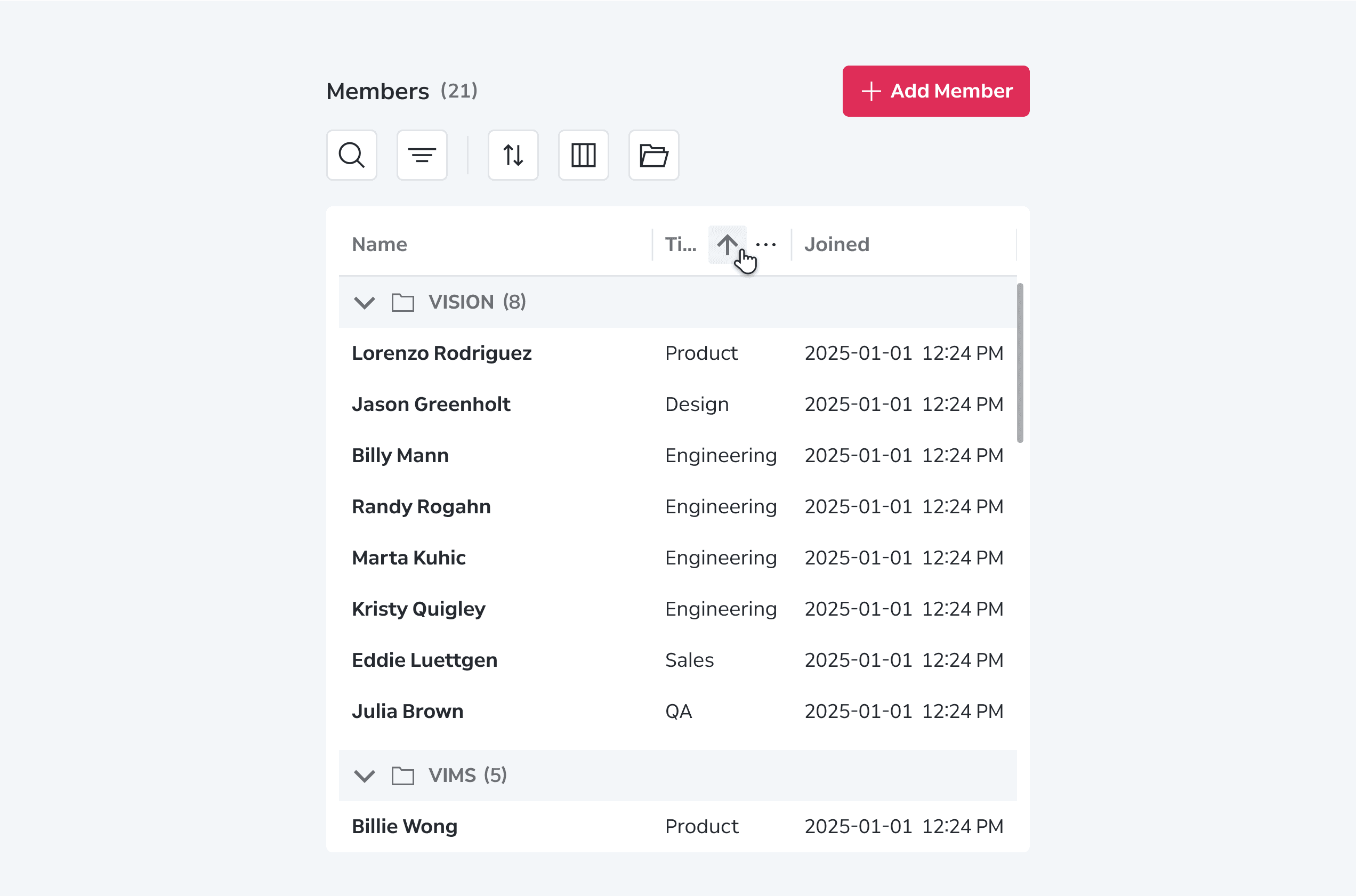 Data Grid Behaviors Data Interactions Sorting