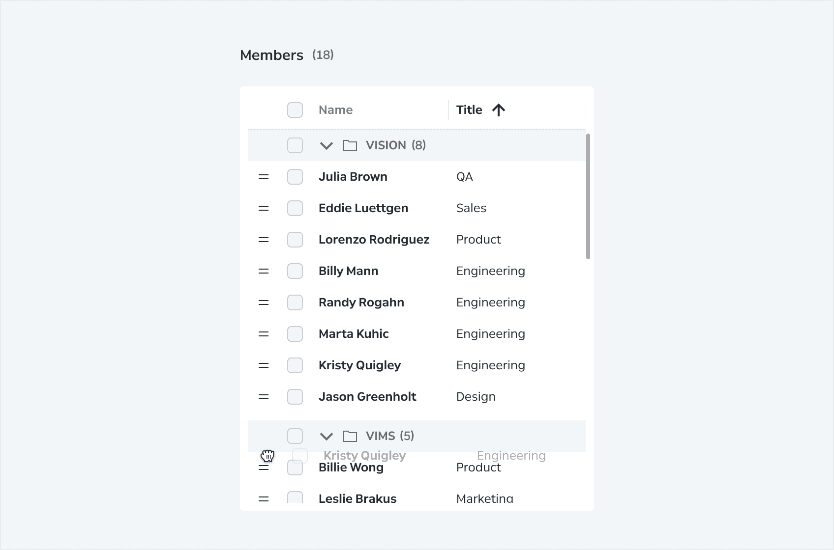 Data Grid Behaviors Row Interactions Reordering