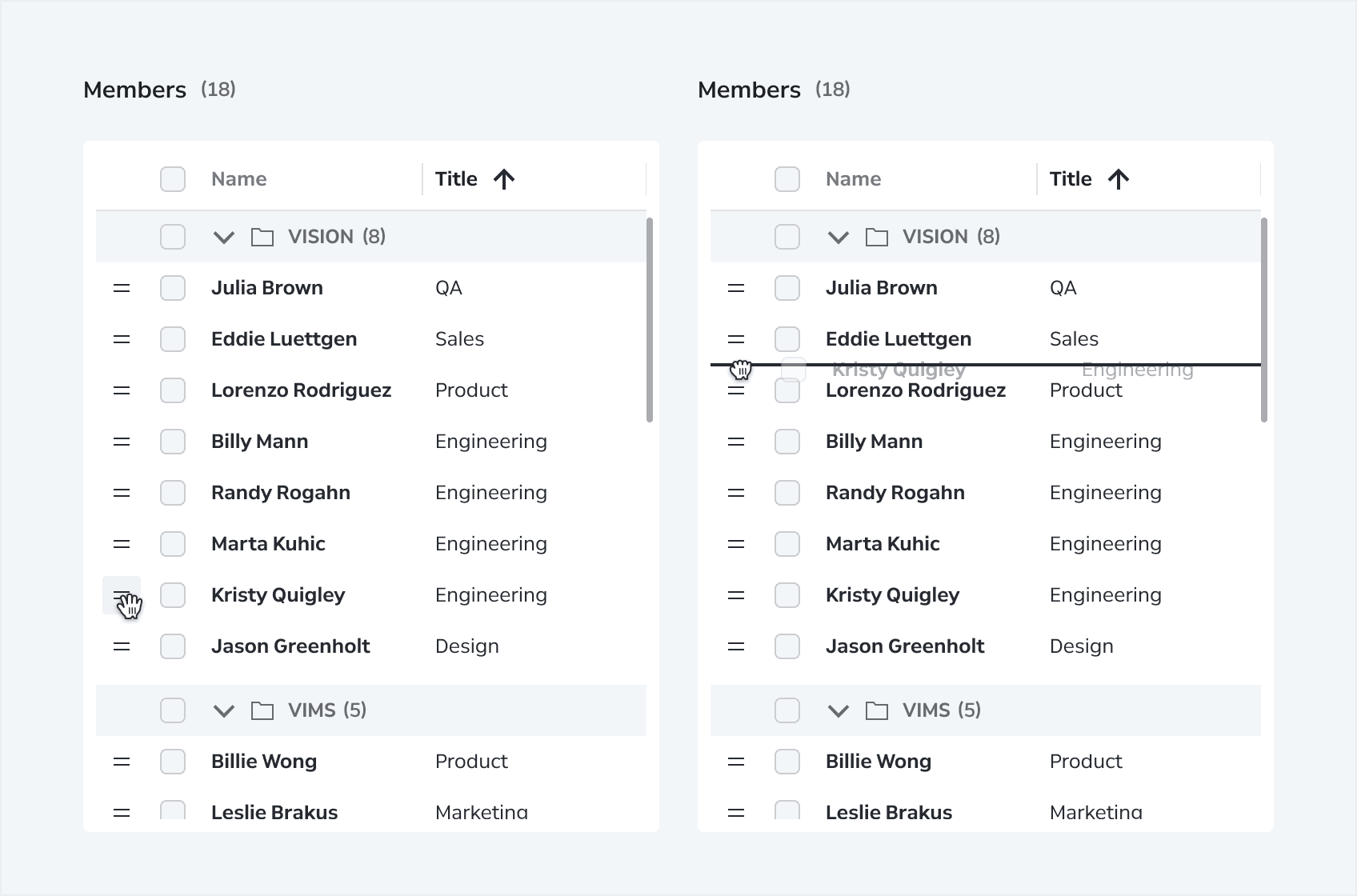 Data Grid Behaviors Row Interactions Reordering