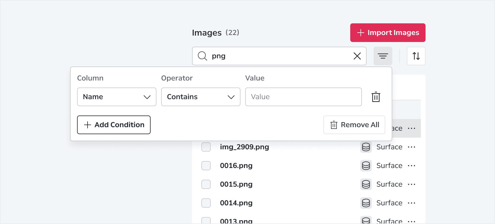 Filter Layout Placement