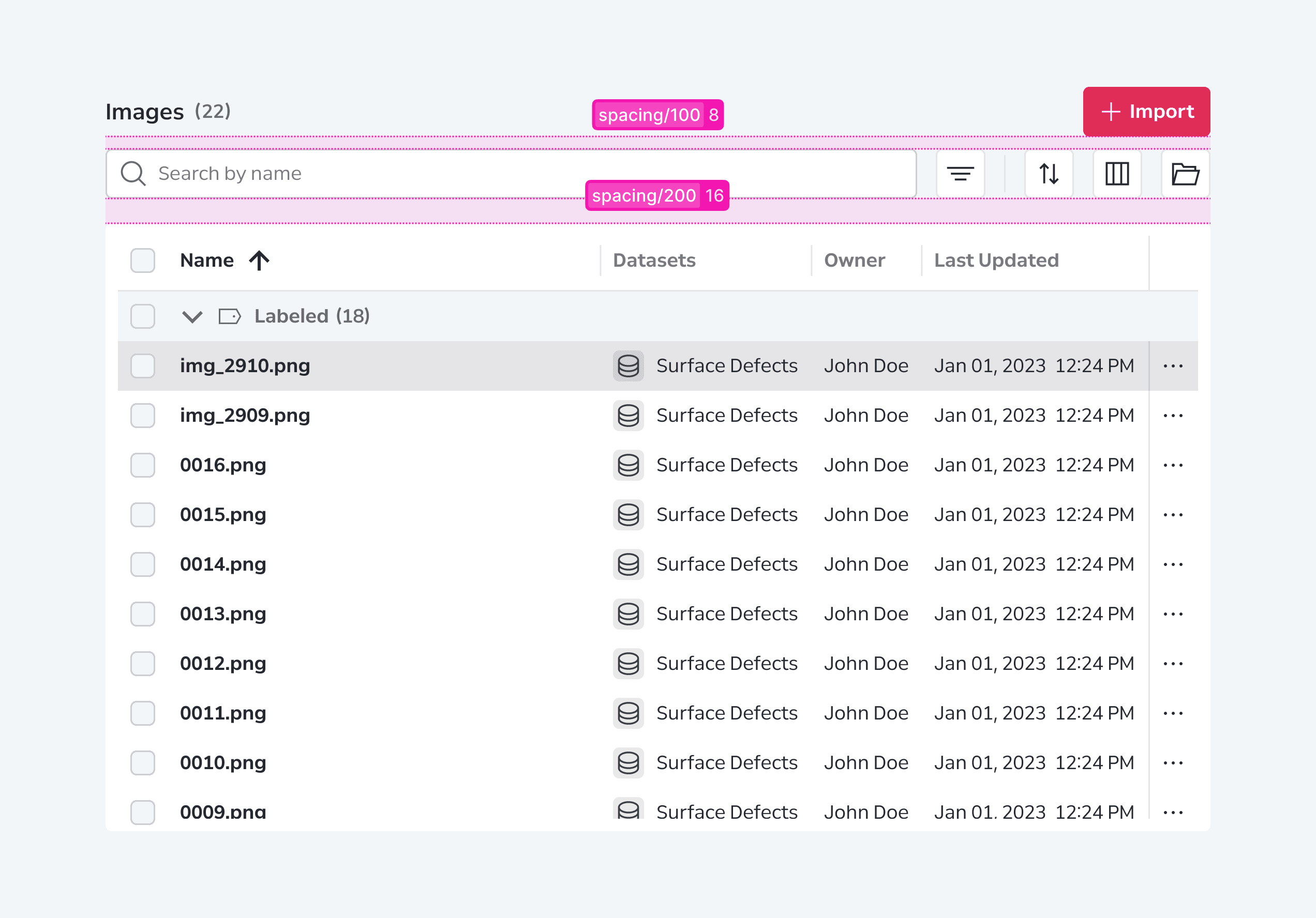 Data Grid Layout Spacing