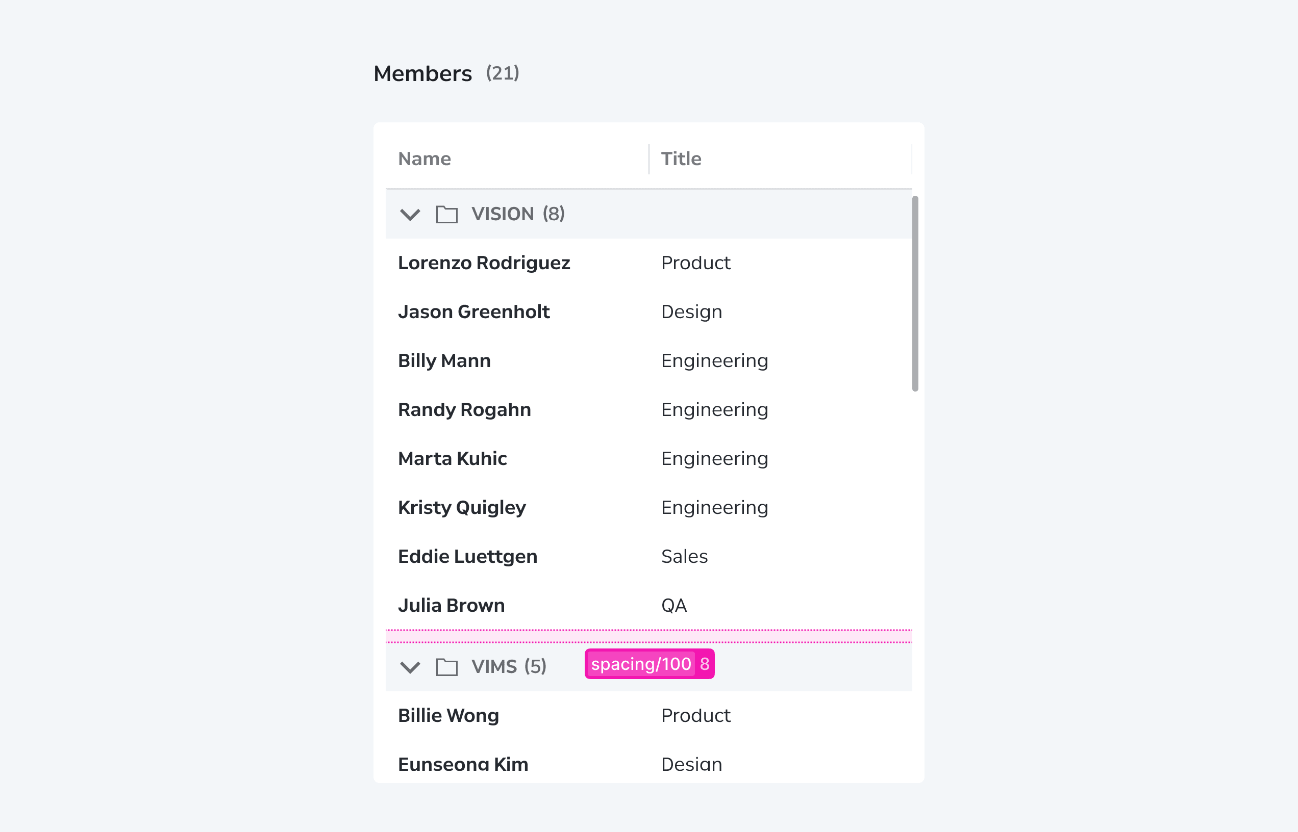 Data Grid Layout Spacing